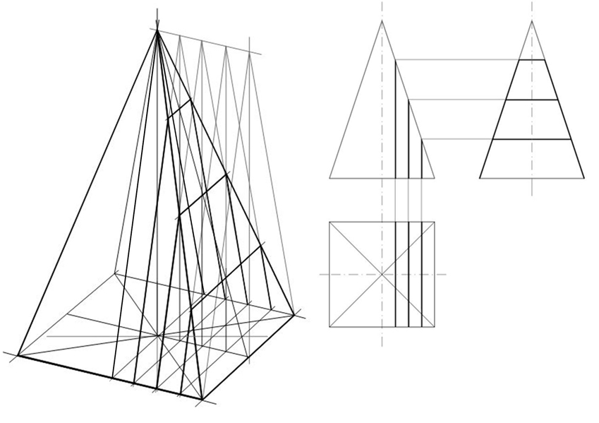 Академический рисунок построение пирамиды