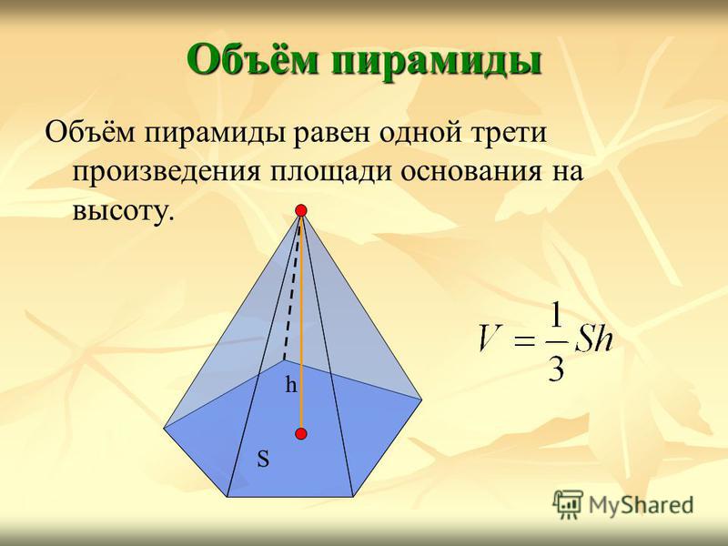 Объем пирамиды презентация