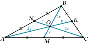 Три отрезка пересекаются в одной точке найди рисунок на котором изображены медианы треугольника